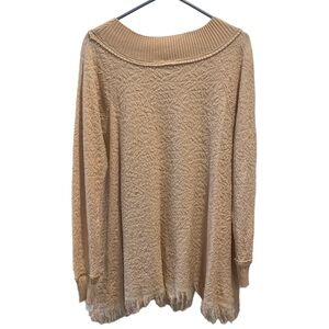 Free People Small Beige Textured Sweater